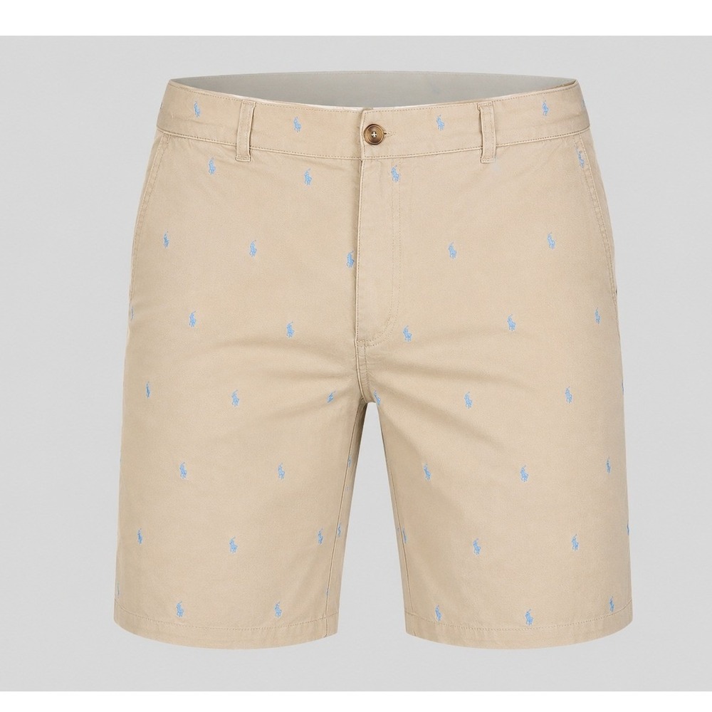 Tailorbyrd Collection Mens 36 Khaki Tan Blue Flamingo‎ Embroidered Chino Shorts